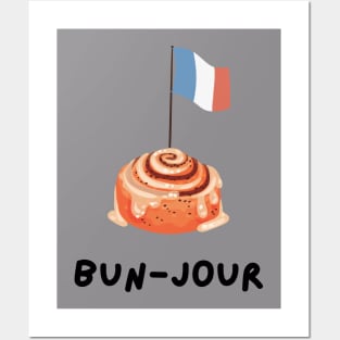 Cute Funny French Shirt Bun-jour Bonour French Flag Posters and Art